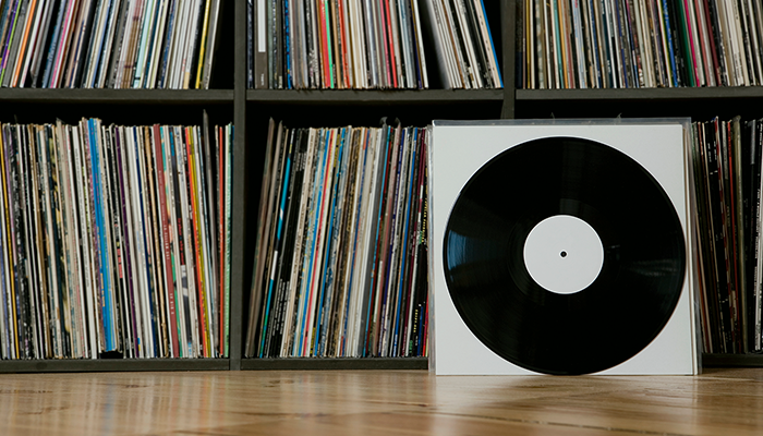 Collection of different vinyl records